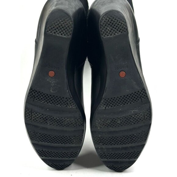 BLONDO Laina Tall Waterproof Black Leather Riding Boots Women's 7.5M Wedge Zip - Picture 15 of 15